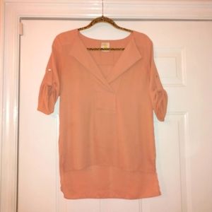SIS SIS Brand Blush Pink High Low Blouse Size small